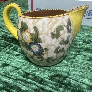 SACA Italy Yellow,Green and Blue Vintage Ceramic creamer
